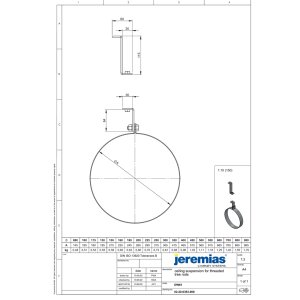 DW-FU Ø 500 mm Deckenaufhängung für...