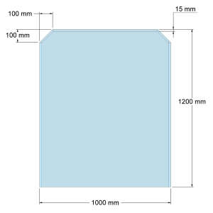 Funkenschutzplatte Glas für Kaminofen Sechseck 120 x...