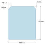 Funkenschutzplatte Glas für Kaminofen Sechseck 120 x 100 x 0,6 cm