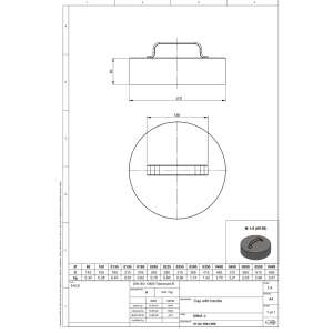 DW-FU &Oslash; 80 mm Verschlussdeckel mit Handgriff f&uuml;r DW11