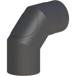 Ø 130 mm Ofenrohr Bogen 90° mit Tür - schwarz