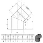 Ø 120 mm Ofenrohr Bogen 45° - schwarz