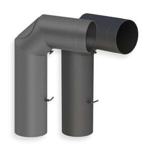 Ofenrohr Bogen lang mit Tür und Drosselklappe