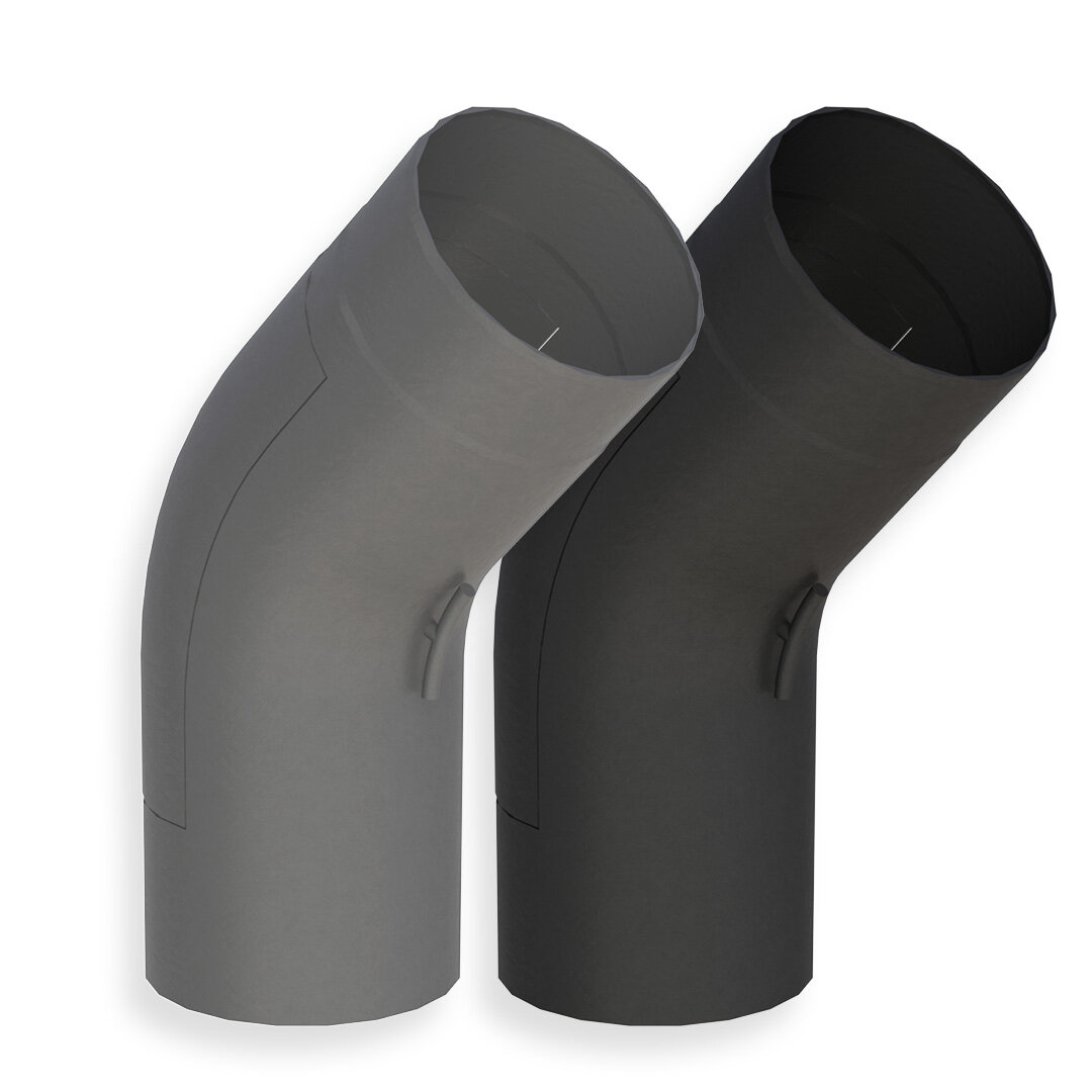 Ø 150 mm Ofenrohr Bogen 45° gezogen - mit Tür