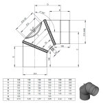 Ofenrohr Bogen drehbar 0° - 90° mit Tür