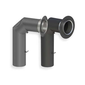 Ofenrohrset kantig mit Tür und Drosselklappe