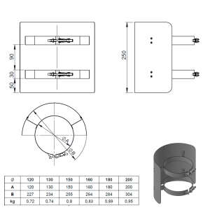 Ofenrohr Strahlungsschutz 25 cm