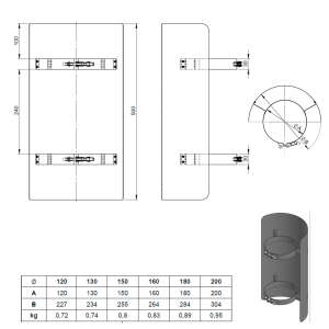Ofenrohr Strahlungsschutz 50 cm