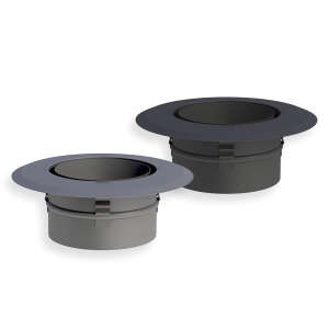 Ofenrohr Wandfutter mit Zentrierfedern und Wandrosette