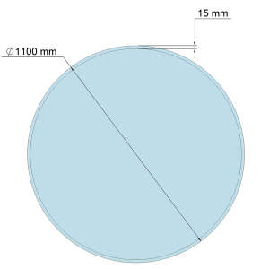 Funkenschutzplatte Glas f&uuml;r Kaminofen Kreis 110 x 110 x 0,6 cm