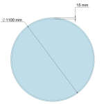 Funkenschutzplatte Glas für Kaminofen Kreis 110 x 110 x 0,6 cm