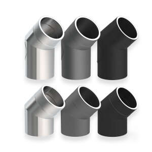 Ofenrohr doppelwandig ISO-Line Winkel 45°