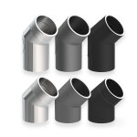 Ofenrohr doppelwandig ISO-Line Winkel 45°
