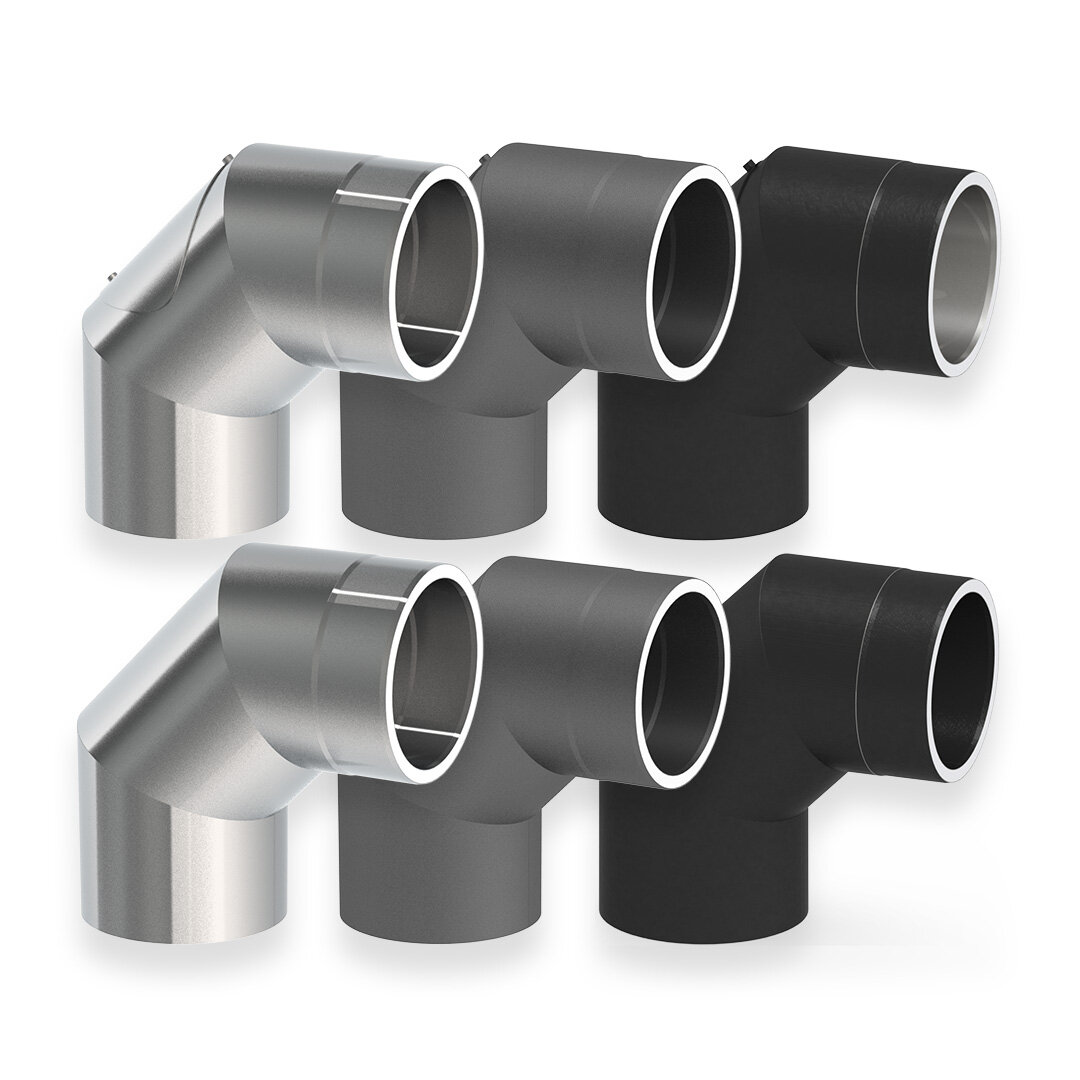 Ofenrohr doppelwandig ISO-Line Winkel 90°