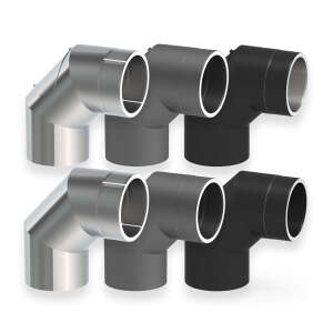 Ofenrohr doppelwandig ISO-Line Winkel 90°