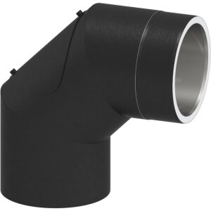 Ofenrohr doppelwandig ISO-Line Winkel 90&deg;
