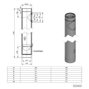 Ofenrohr doppelwandig ISO-Line Längenelement mit...