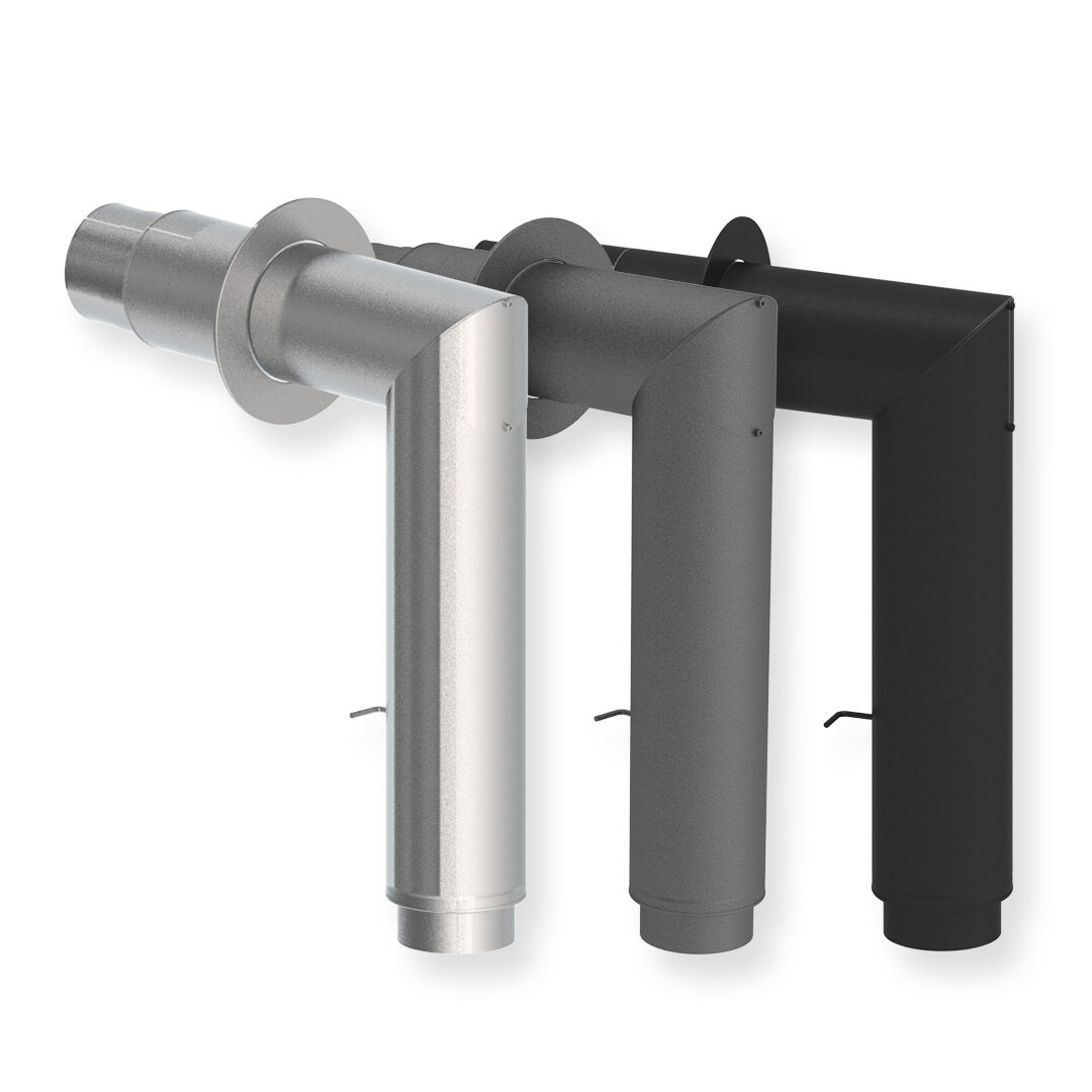 Ofenrohr doppelwandig ISO-Line Winkelrohr-Set 90°