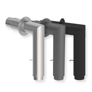 Ofenrohr doppelwandig ISO-Line Winkelrohr-Set 90°