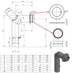 Ø 120 mm Ofenrohrset kantig - mit Tür und Drosselklappe - schwarz