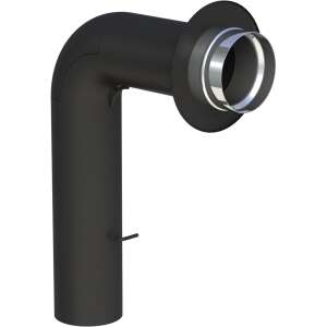 &Oslash; 200 mm Ofenrohrset gezogen - mit T&uuml;r und Drosselklappe - schwarz