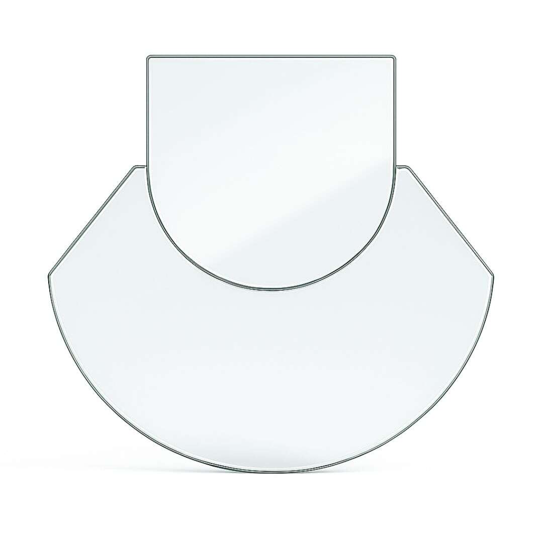 Funkenschutzplatte Glas für Kaminofen zweiteilig Rundbogen