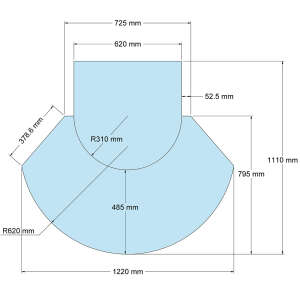 Funkenschutzplatte Glas für Kaminofen zweiteilig...