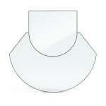 Funkenschutzplatte Glas für Kaminofen zweiteilig Rundbogen