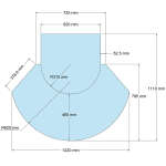 Funkenschutzplatte Glas für Kaminofen zweiteilig Rundbogen