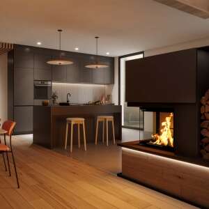 Wasserf&uuml;hrender Kamineinsatz Spartherm Varia 2L-55h H2O - Eckscheibe links