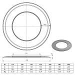 Ø 130 mm Ofenrohr Wandrosette - 55 mm - schwarz