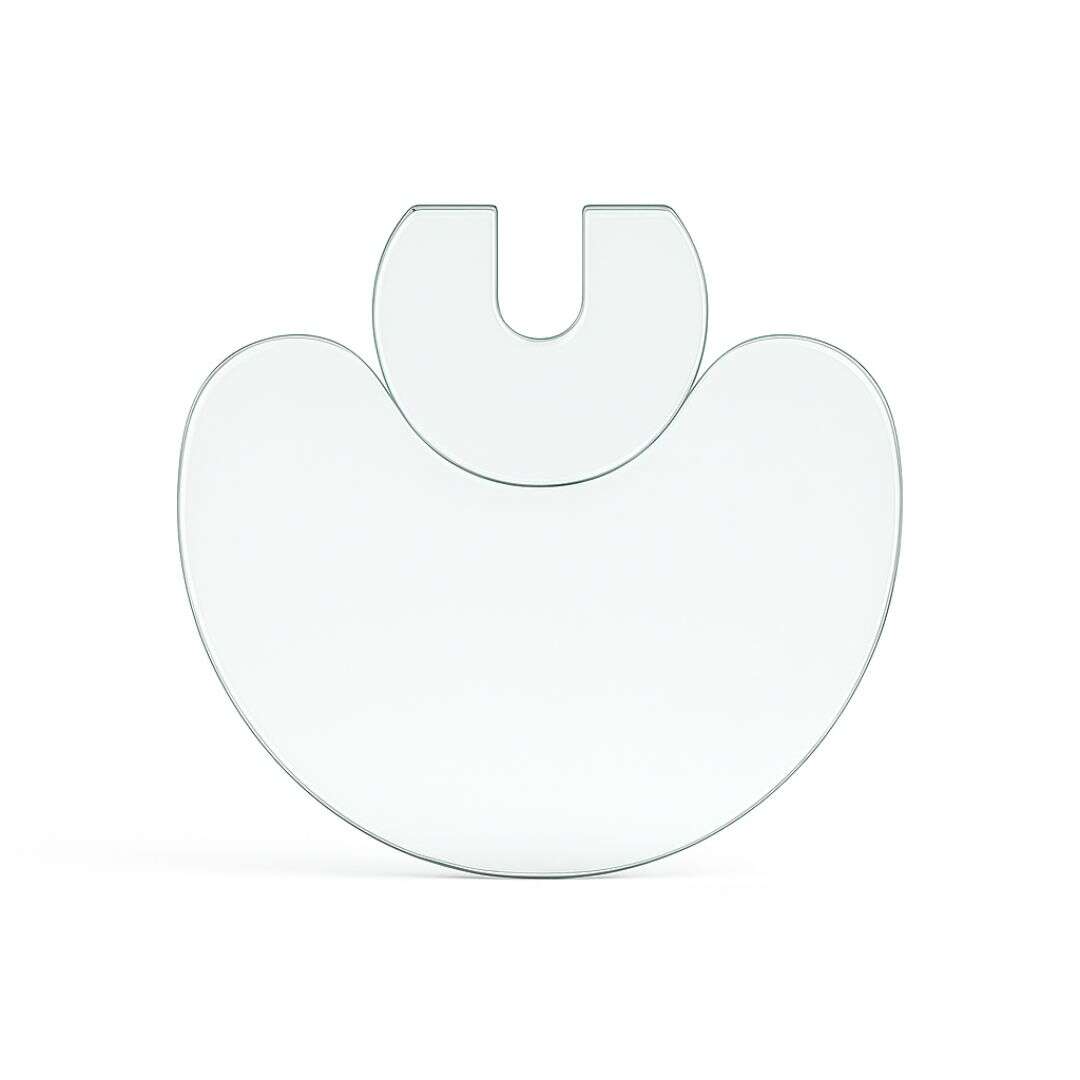 Funkenschutzplatte Glas für Kaminofen zweiteilig Halbmond