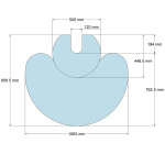 Funkenschutzplatte Glas für Kaminofen zweiteilig Halbmond