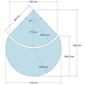 Funkenschutzplatte Glas für Kaminofen zweiteilig...
