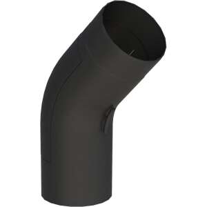 &Oslash; 150 mm Ofenrohr Bogen 45&deg; gezogen - mit T&uuml;r - schwarz