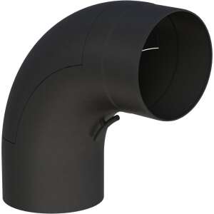 &Oslash; 150 mm Ofenrohr Bogen 90&deg; gezogen - mit T&uuml;r - schwarz