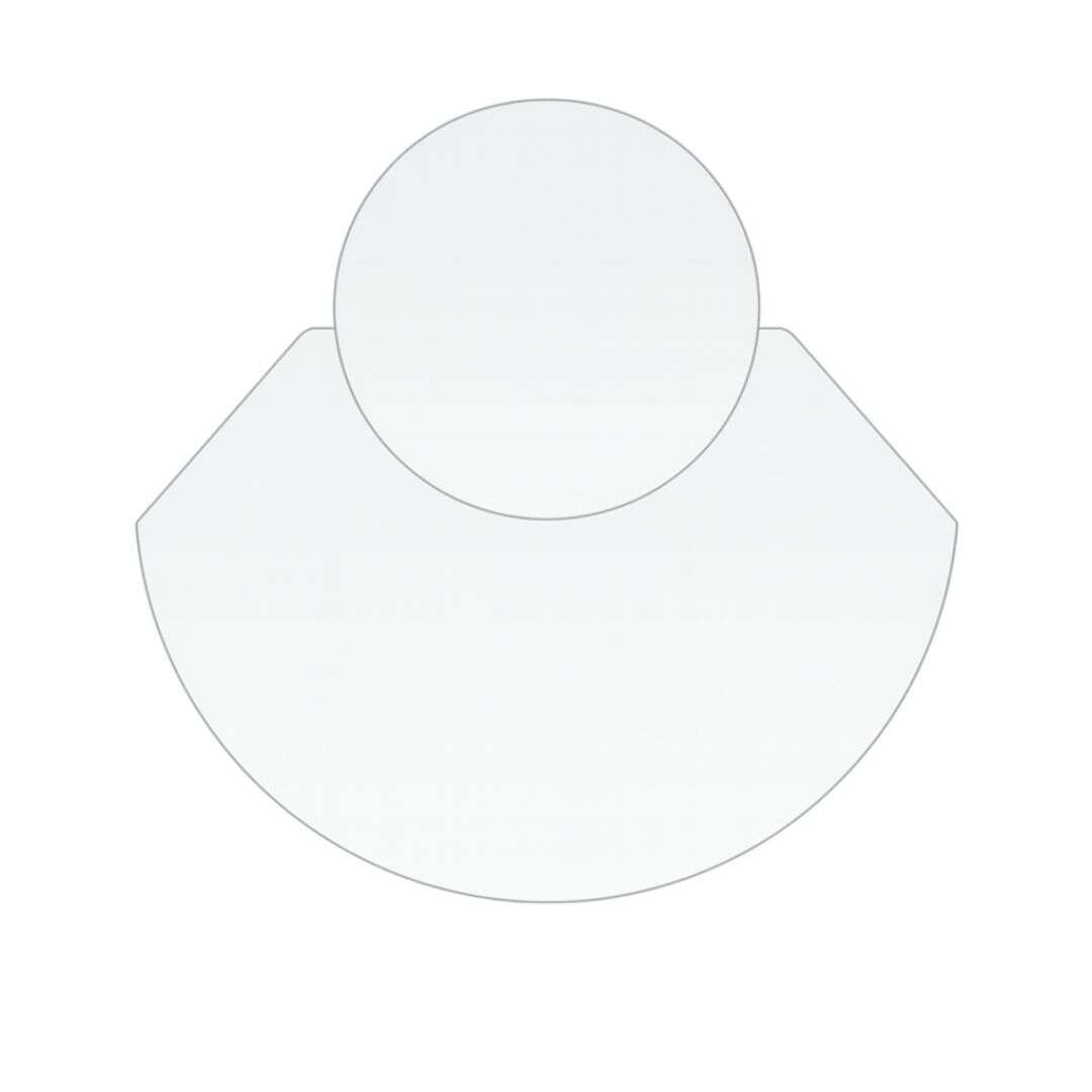 Funkenschutzplatte Glas für Kaminofen zweiteilig Kreis