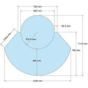 Funkenschutzplatte Glas für Kaminofen zweiteilig Kreis