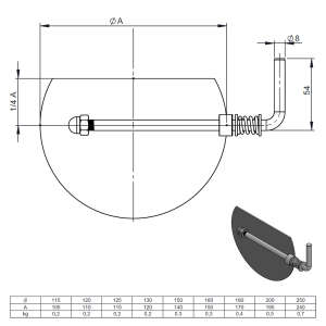 &Oslash; 120 mm Ofenrohr Drosselklappe - schwarz