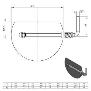 Ø 200 mm Ofenrohr Drosselklappe - schwarz