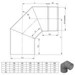 Ø 130 mm Ofenrohr Bogen 90° - schwarz