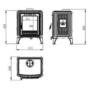 Gussofen Ferrox 55 t&uuml;rkis emailliert