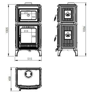 Gussofen Ferrox 55 Back t&uuml;rkis emailliert