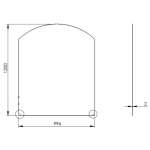 Funkenschutz Stahlbodenplatte Schwarz Segmentbogen 120 x 100 cm