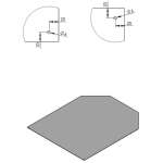 Funkenschutz Stahlbodenplatte Schwarz Sechseck 120 x 100 cm