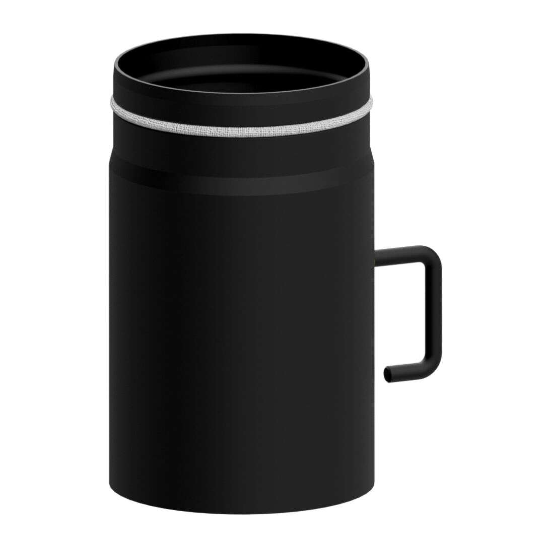 Ø 120 mm Ofenrohr Längenelement 25 cm mit Drosselklappe RLU
