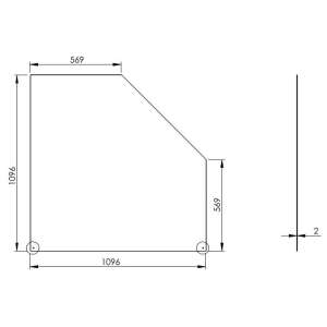 Funkenschutz Stahlbodenplatte Schwarz Fünfeck 110 x...