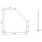 Funkenschutz Stahlbodenplatte Schwarz Fünfeck 110 x 110 cm