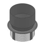 Ofenrohr Übergang Stahl auf Keramik - Ø 130 mm auf Ø 150 mm - schwarz