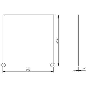 Funkenschutz Stahlbodenplatte Schwarz Quadrat 100 x 100 cm